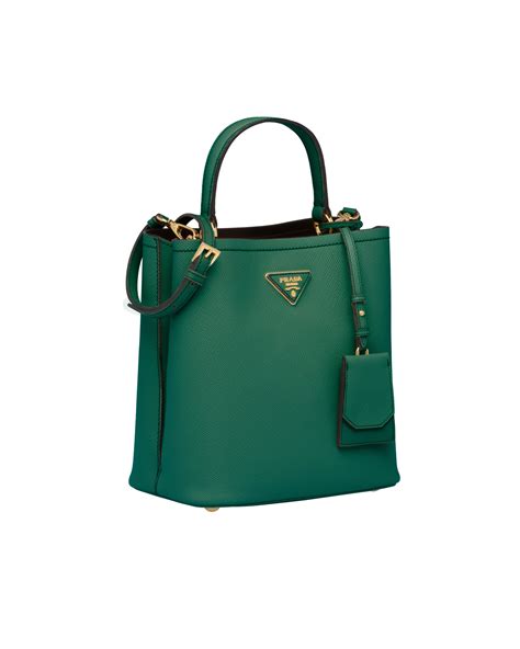 Petit Sac Prada Panier En Cuir Saffiano Dégradé Vert D’eau